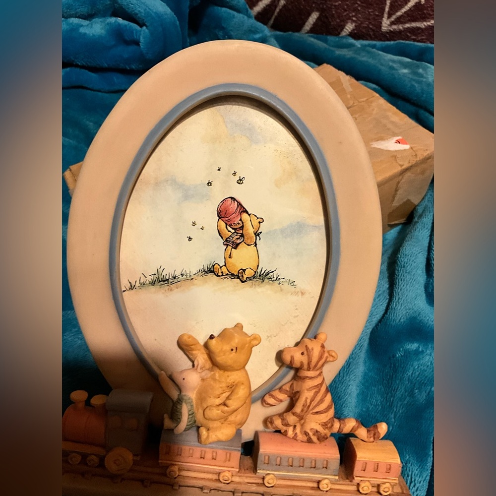 DISNEY 1990 CHARPENTE VINTAGE WINNIE THE POOH TIGGER PIGLET TRAIN  PICTURE FRAME - Picture 4 of 14